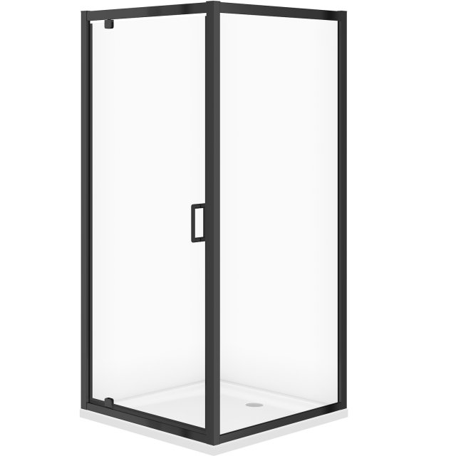 CERSANIT Zestaw kabina ARTECO kwadratowa 80x190 czarna z brodzikiem T