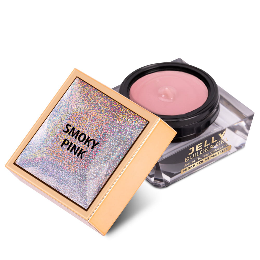 Budujący gęsty żel twardy galaretka Jelly Builder Gel Molly Nails Smoky Pink HEMA/Di-HEMA Free 50g