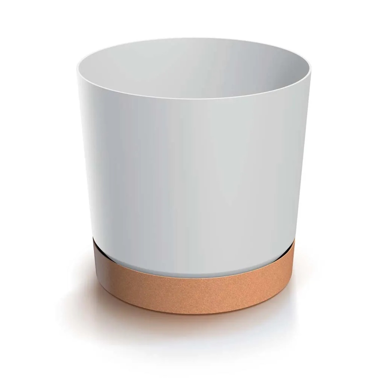 Prosperplast Doniczka Tubo P biała/brązowa - 18 cm