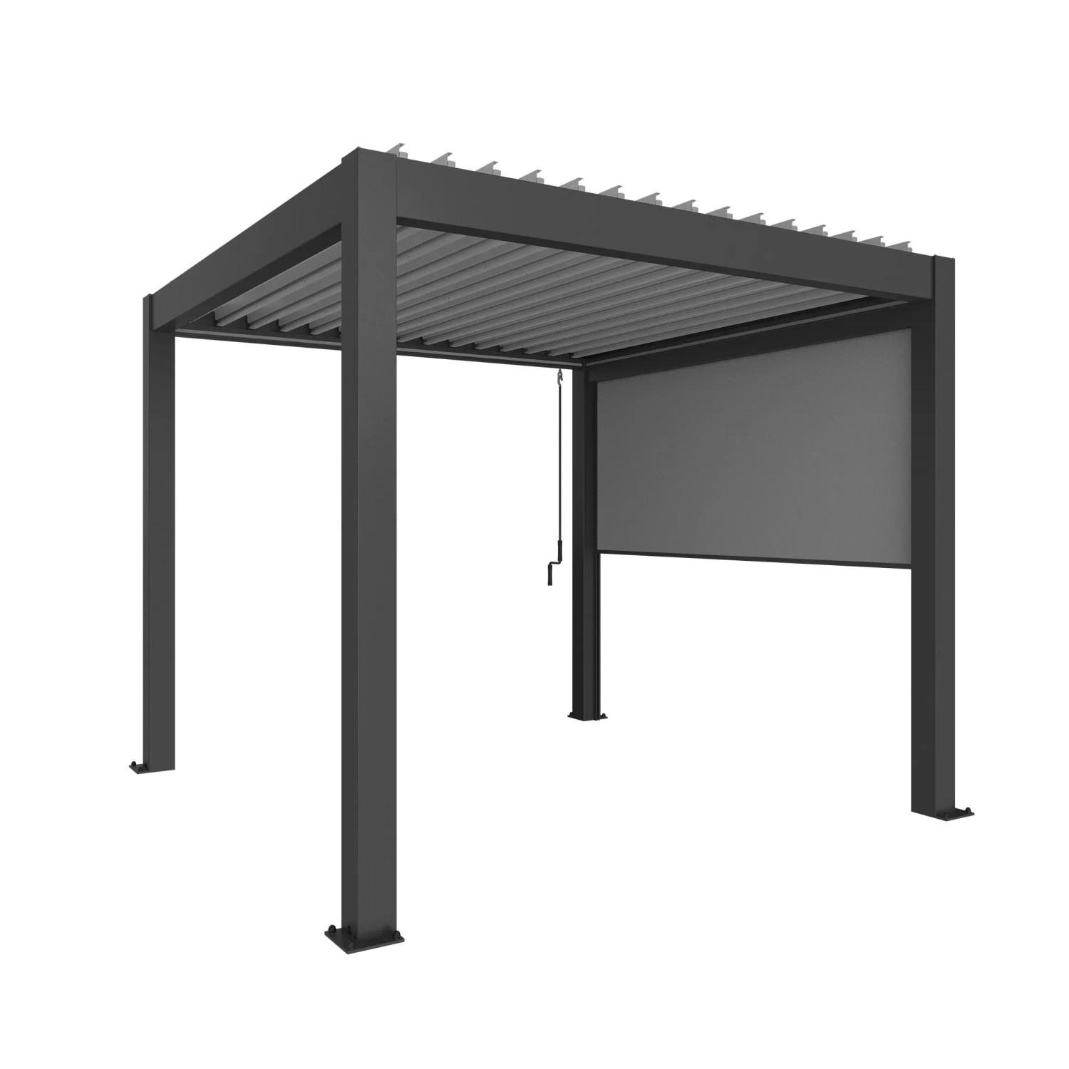 Biohort Roleta przeciwsłoneczna do pergoli 10 x 235 x 327 cm c. szara metaliczna