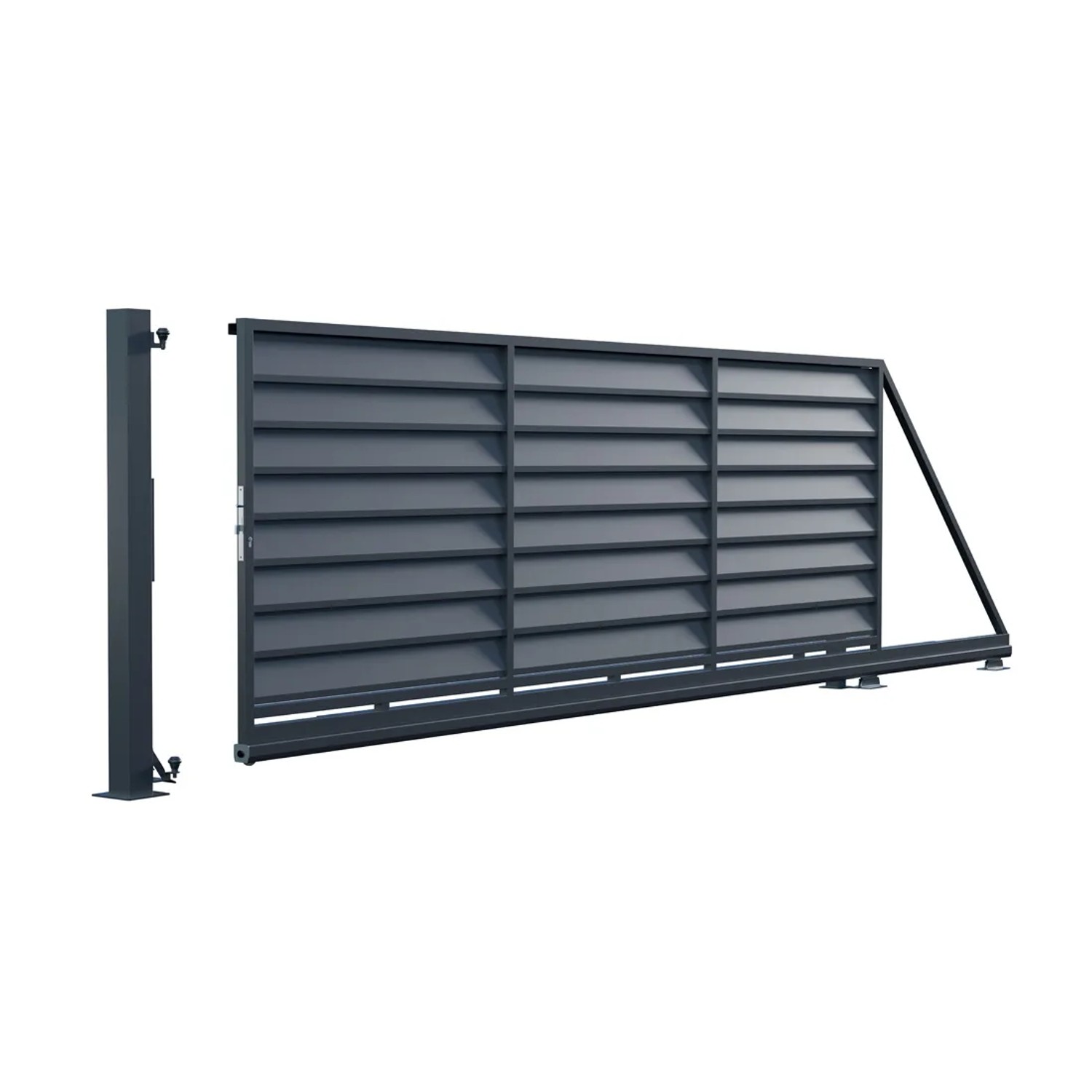 Polargos Brama Mistral przesuwna prawa antracyt 400 x 149,5 cm