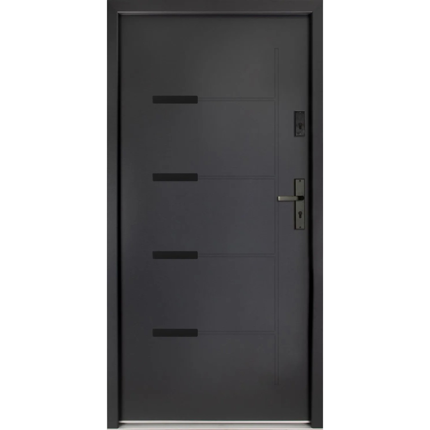 Splendoor Drzwi zewnętrzne Onyks Antracyt 90P otwierane do wewn. 103x208