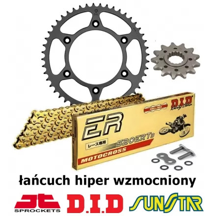 SUZUKI RM-Z 450 2005-2007 ZESTAW NAPĘDOWY DID HIPER WZMOCNIONY ZŁOTY BEZORING
