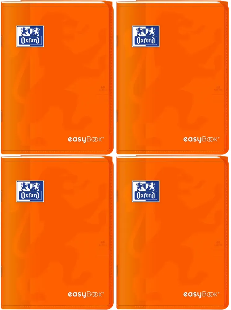 4x Zeszyt w linie Oxford easyBook 3 w 1, A4, 60 kartek, mix kolorów