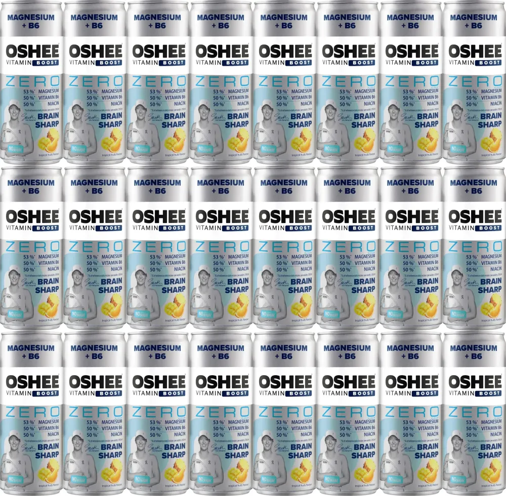 24x Napój gazowany Oshee Vitamin Boost ZERO Magnez + witamina B6, owoce tropikalne, 250ml, KAUCJA