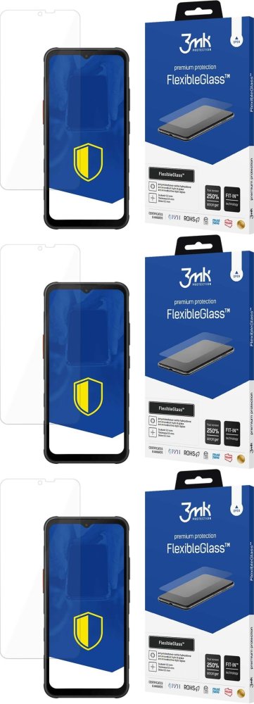 3x Szkło hybrydowe 3mk FlexibleGlass, do Samsung Galaxy XCover 7