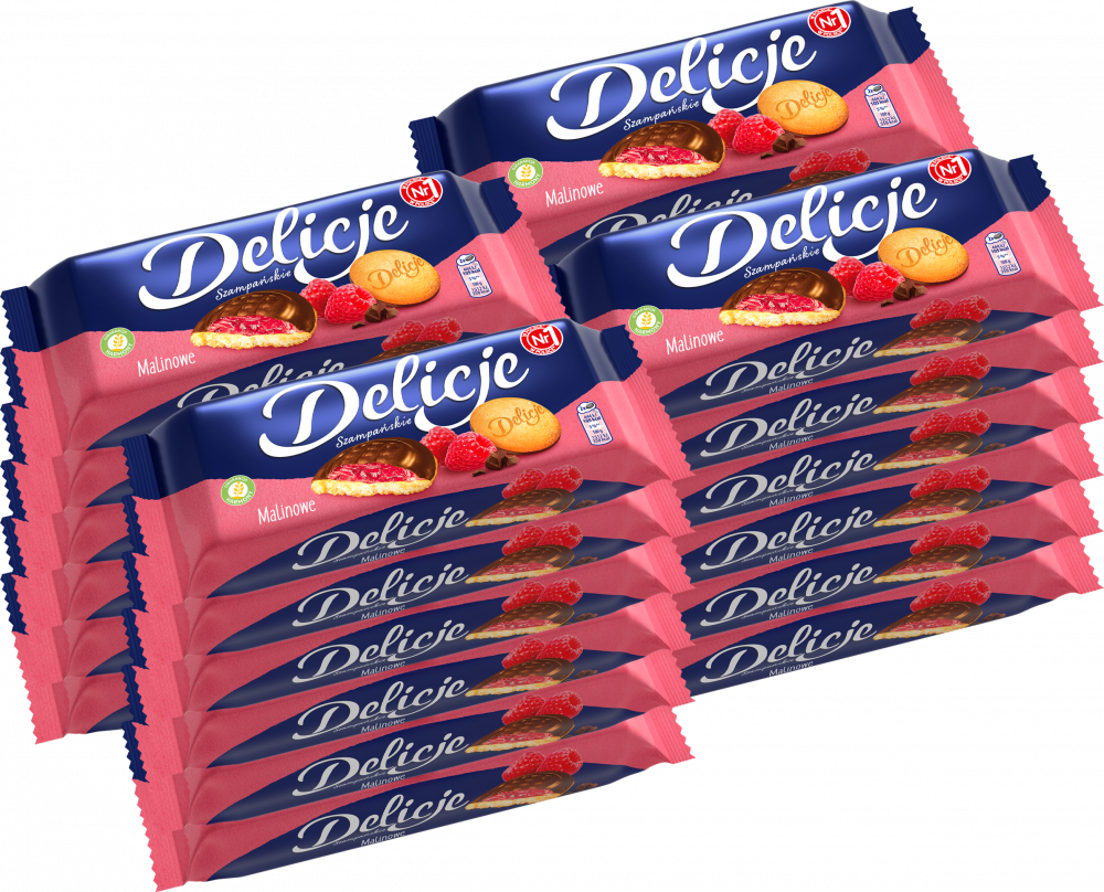 24x ciastka Delicje szampańskie Mondelez, malinowy, 147g
