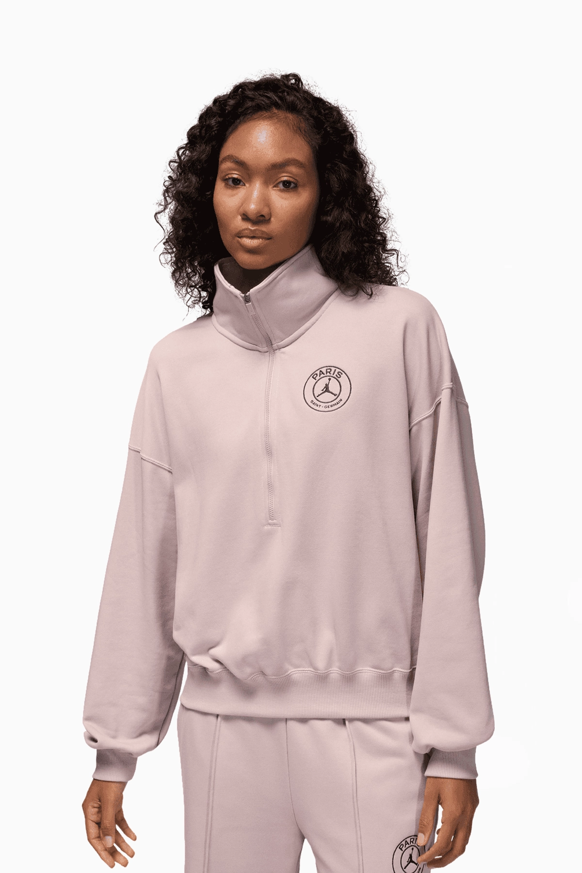 Bluza Nike PSG x Jordan 25/26 Fleece Half-Zip Damska - Różowy