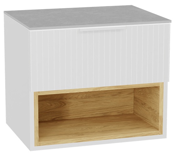 Darmowa Dostawa - Szafka z blatem 60x46.5x51.2 cm podumywalkowa wisząca biała-szara-dąb Excellent Tuto 2.0 MLEX2171K6003SJWHWH