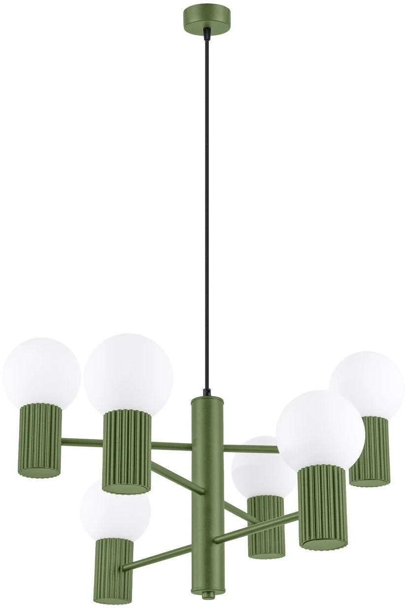 Darmowa Dostawa - Lampa wisząca 6x8 W zielona Sollux Lighting Halo SL1832