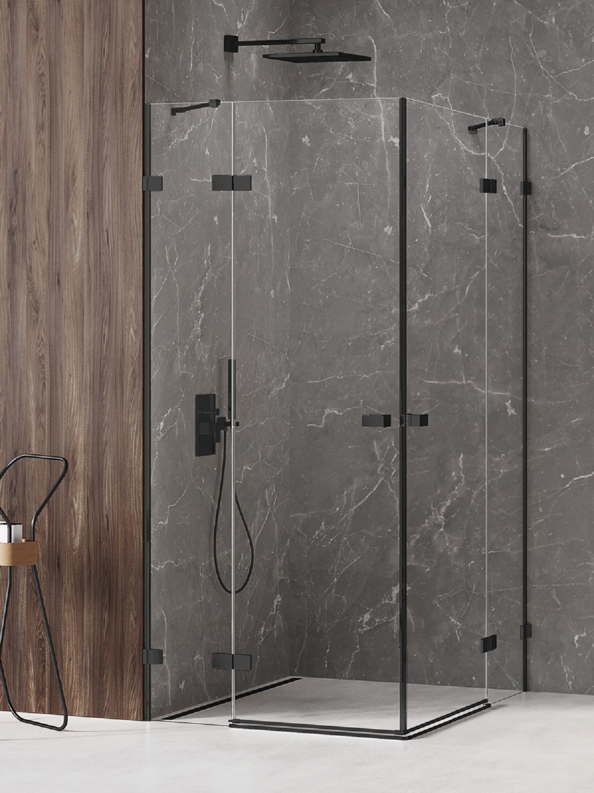 Darmowa Dostawa - Kabina prysznicowa 90x90 cm kwadratowa czarny mat/szkło przezroczyste New Trendy Avexa Black EXK1613
