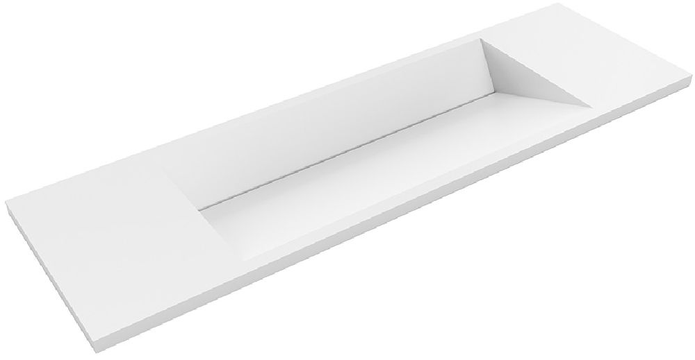 Darmowa Dostawa - Umywalka 100x30 cm prostokątna wpuszczana-z blatem biała Cristalstone Linea Diago U1000MCOLCWCR