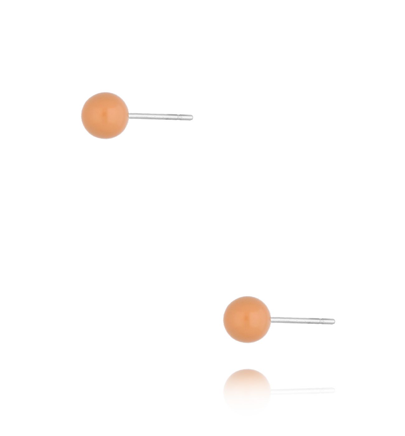 Kolczyki kulki z brzoskwiniową emalią 5 mm Enamel Balls KSA1715