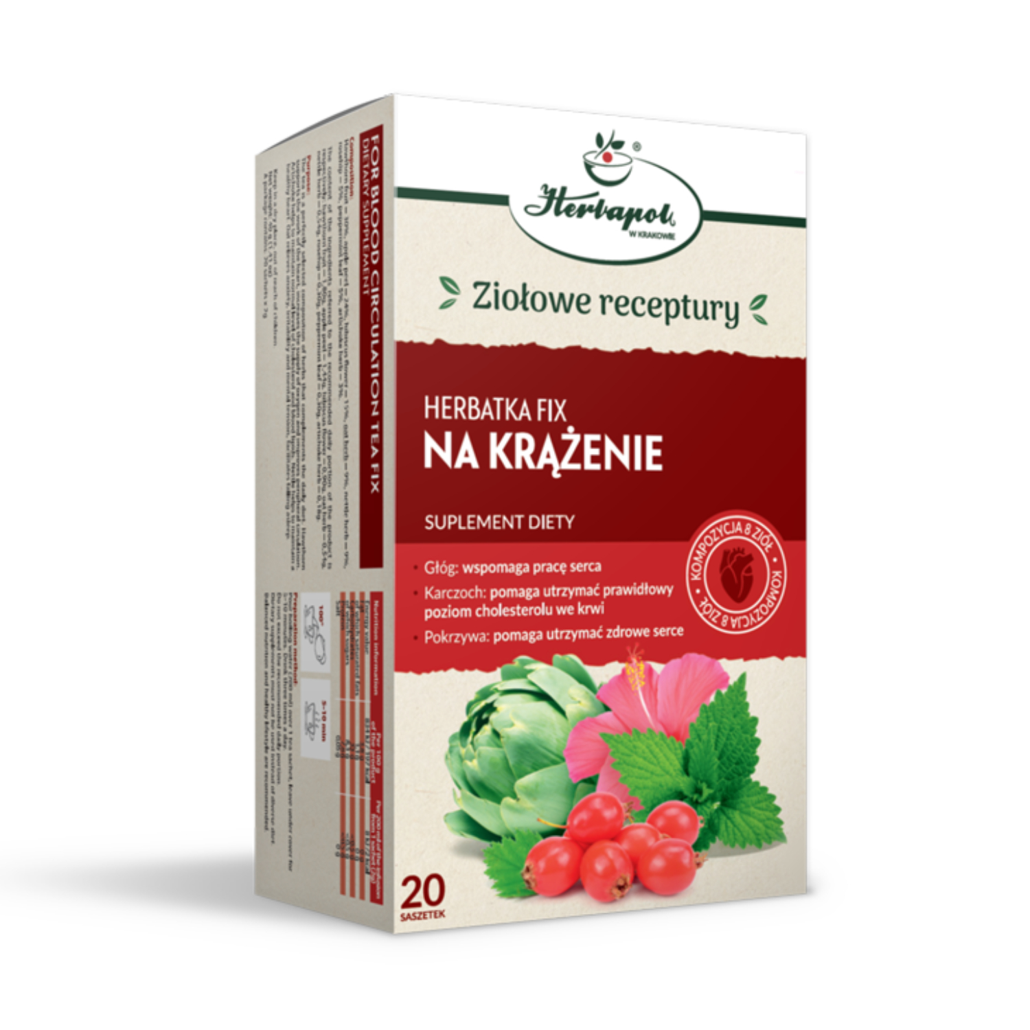 Herbapol kraków na krążenie, herbatka fix, 20 saszetek