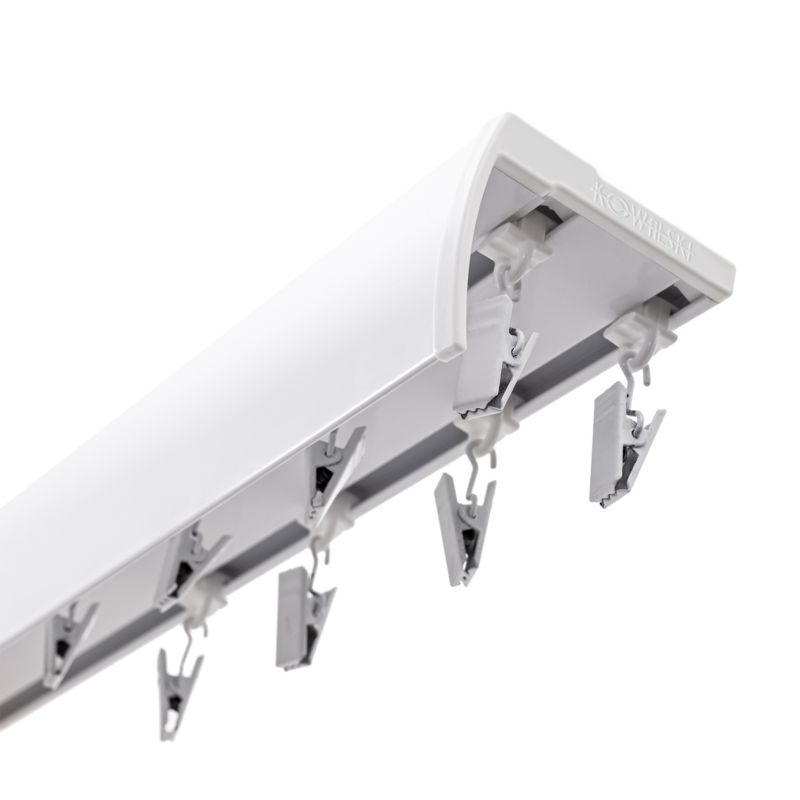 Karnisz szynowy Kowalski 2-torowy z osłoną aluminiowy biały 170 cm 1 kpl