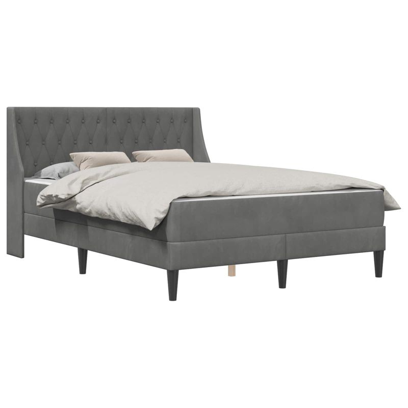 Łóżko Kontynentalne WaszeMeble z Materacem 120x200 cm Szare WM-3414790 1 szt.
