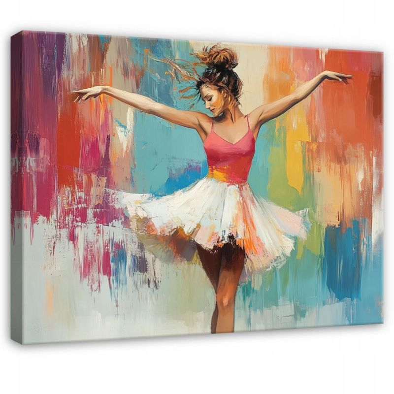 Obraz Abstrakcja Baletnica Kobieta Na Płótnie Canvas WALLARENA 60x40 cm Dekoracja Do Sypialni Salonu Kuchni 1 szt.