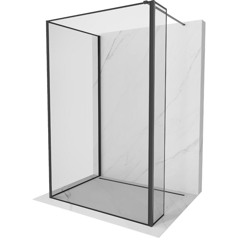 Ścianka prysznicowa Mexen Kioto czarny wzór 130x100x40 3 szt.