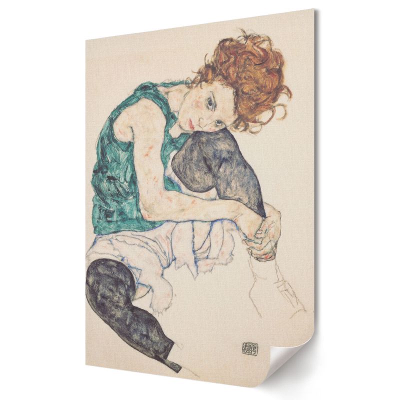 Plakat na ścianę Wallfluent Format A4 Siedząca kobieta Artysta Egon Schiele 1 szt.