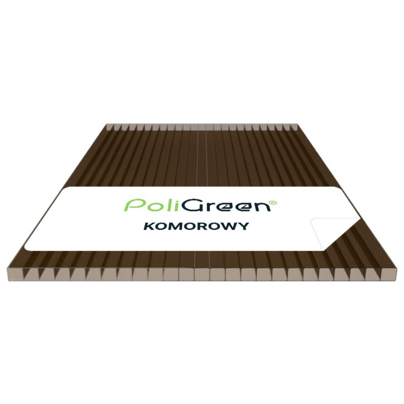 Płyta poliwęglan komorowy PoliGreen Dymiony brąz multiwall 2500x1050/10 mm - 2,62 m² - 1 szt