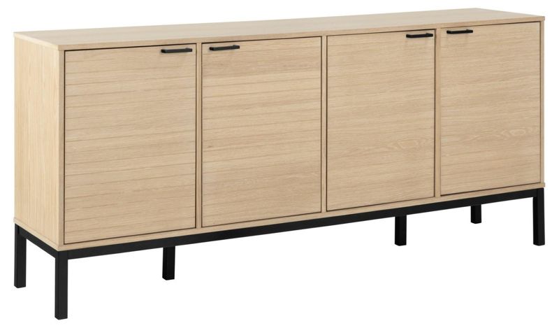 Komoda Kensington ACTONA do salonu z półkami 180 cm dąb bielony nowoczesna na nóżkach 1 szt.