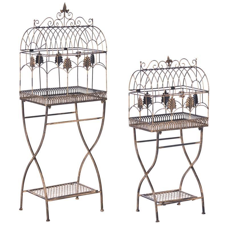 Zestaw 2 regałów z półkami Sicily Metal 122/90 cm 43/37 cm Czarny 1 par.