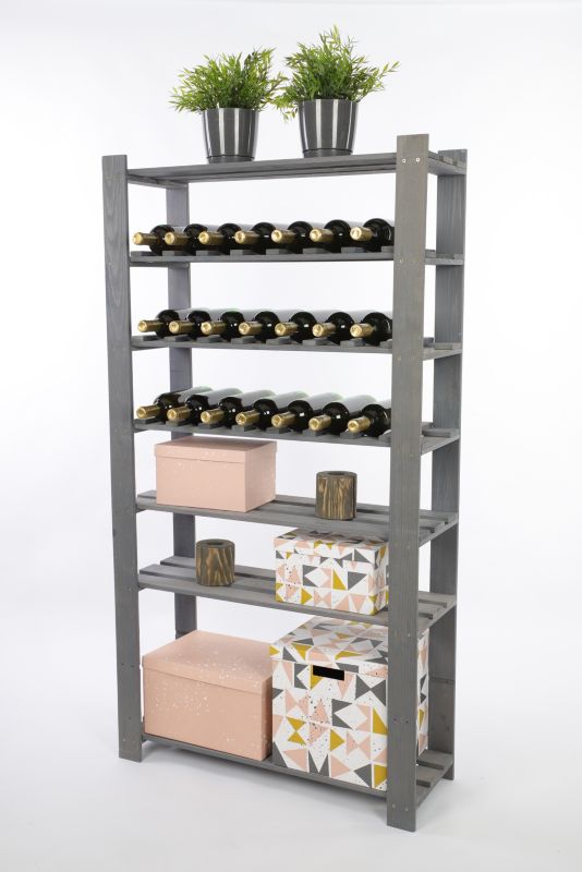 Stojak na wino drewniany MODO24 150x80x28 cm pojemny kombo 1 szt.