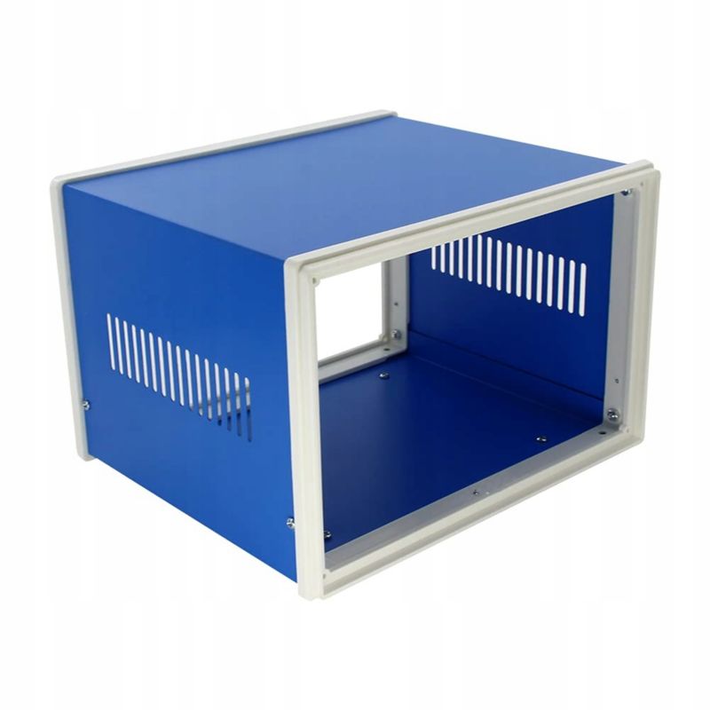 Obudowa Metalowa Niebieska - Wymiary 120x320x268mm, Antystatyczna, Do Projektów Elektronicznych i Szafek Rozdzielczych, 1 szt.