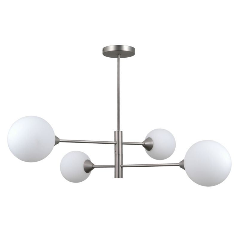 Lampa wisząca białe kule Italux Evora nikiel satynowany 4xG9x5W IP20 wym:53x64x64cm - 1 szt.