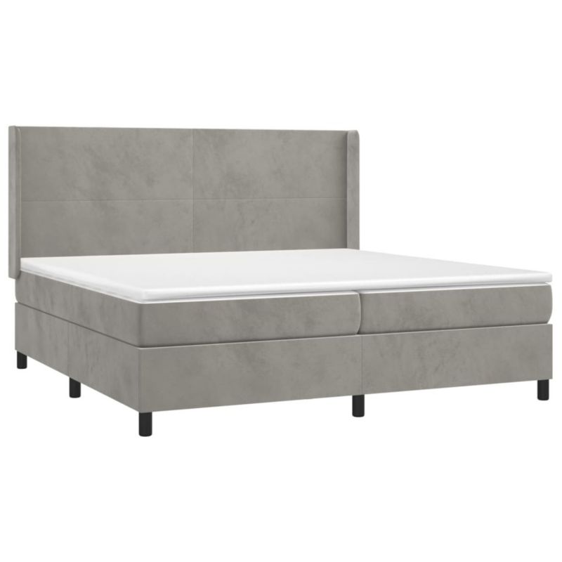 Łóżko kontynentalne WaszeMeble 200x200 cm szare WM-3139463 1 szt.