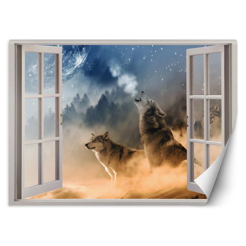 Fototapeta Feeby Okno wilki las we mgle 210x150 1 szt