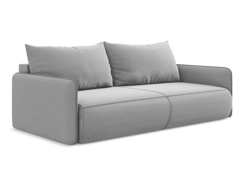 Kanapa 3-osobowa z funkcją spania LaMiaSofa PALERMO z tkaniny welwetowej 216x105 cm szary 1 szt.