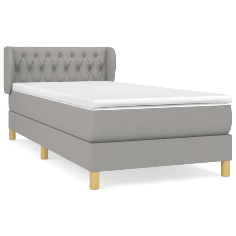 Łóżko kontynentalne WaszeMeble 90x200 cm jasnoszare WM-3127013 1 szt.