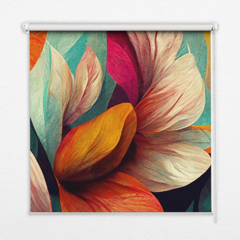 Roleta Do Sypialni Tulup 130x140 cm Kwiaty W Abstrakcji Montaż do ściany/sufitu 1 szt.