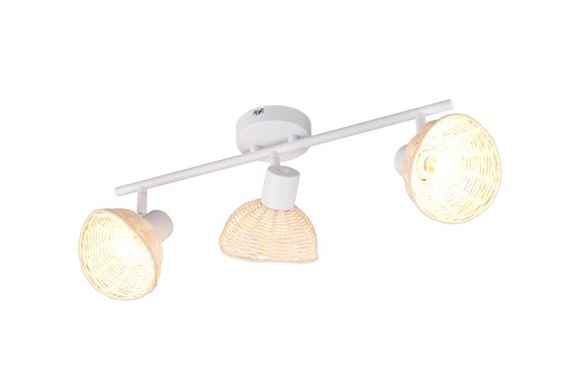 Reflektor spot listwa rattanowe klosze RL CALVI biało-naturalny 3xE14x10W IP20 wym:21x59x13cm - 1 szt.