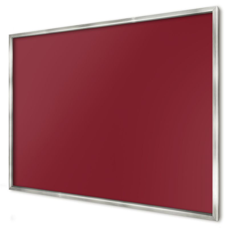 Tablica magnetyczna do salonu Wallfluent 100x70 Żywy bordowy w srebrnej ramie 1szt