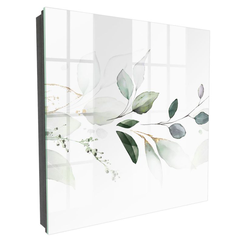 Organizer Na Klucze Tulup 30x30 cm Liście akwarela - Czarna - Otwierana na lewo 1 szt.