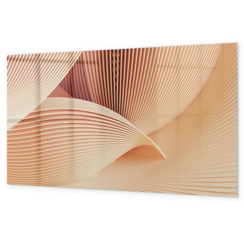Szklana Tablica Do Pisania Magnetyczna Tulup 120x60 cm Fale abstrakcja wzór Z magnesami, gąbką i Czarny marker 1 kpl