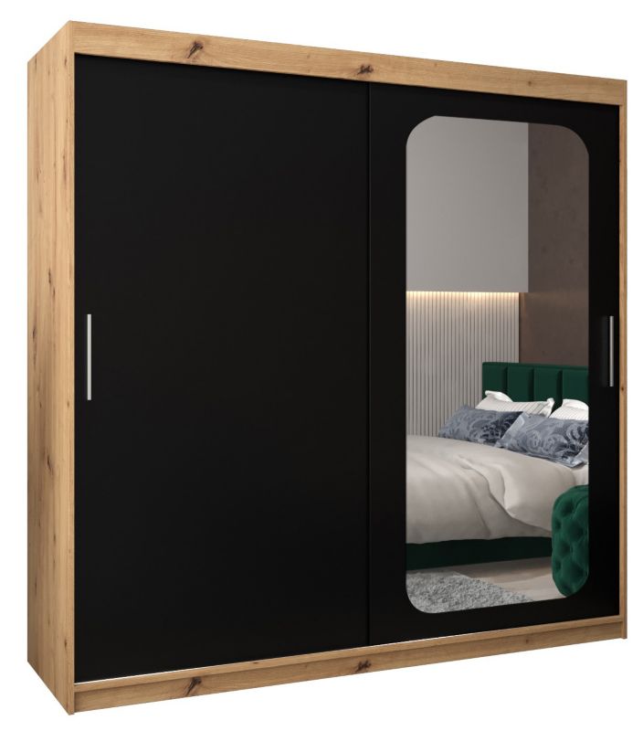 Szafa przesuwna Garderoba Abiks PROMO T2 200 artisan/czarny 1 szt.