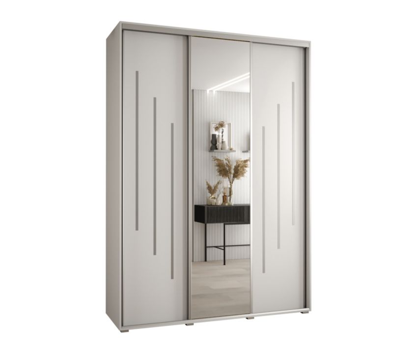 Szafa przesuwna Abiks DAVOS 9 wysoka szer.170cm gł.60cm biały/biały/srebrny 1szt.