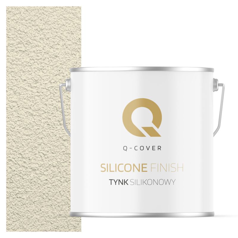 Tynk Silikonowy Elewacyjny Baranek 1.00mm Q-Cover Biel złamana w żółty F641 7KG