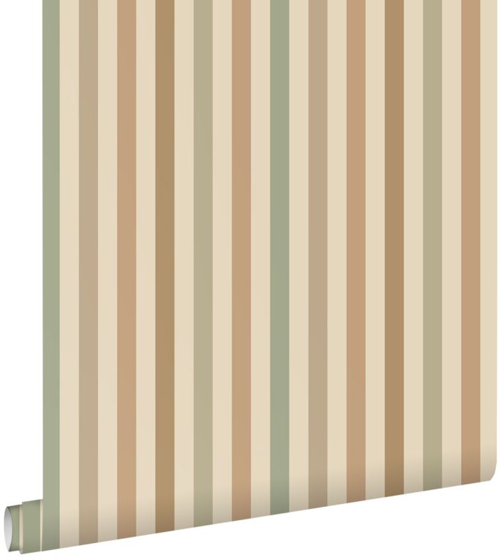 Tapeta ESTAhome paski zielonymIbrązowym 50 x 900 cm - 1 rol.