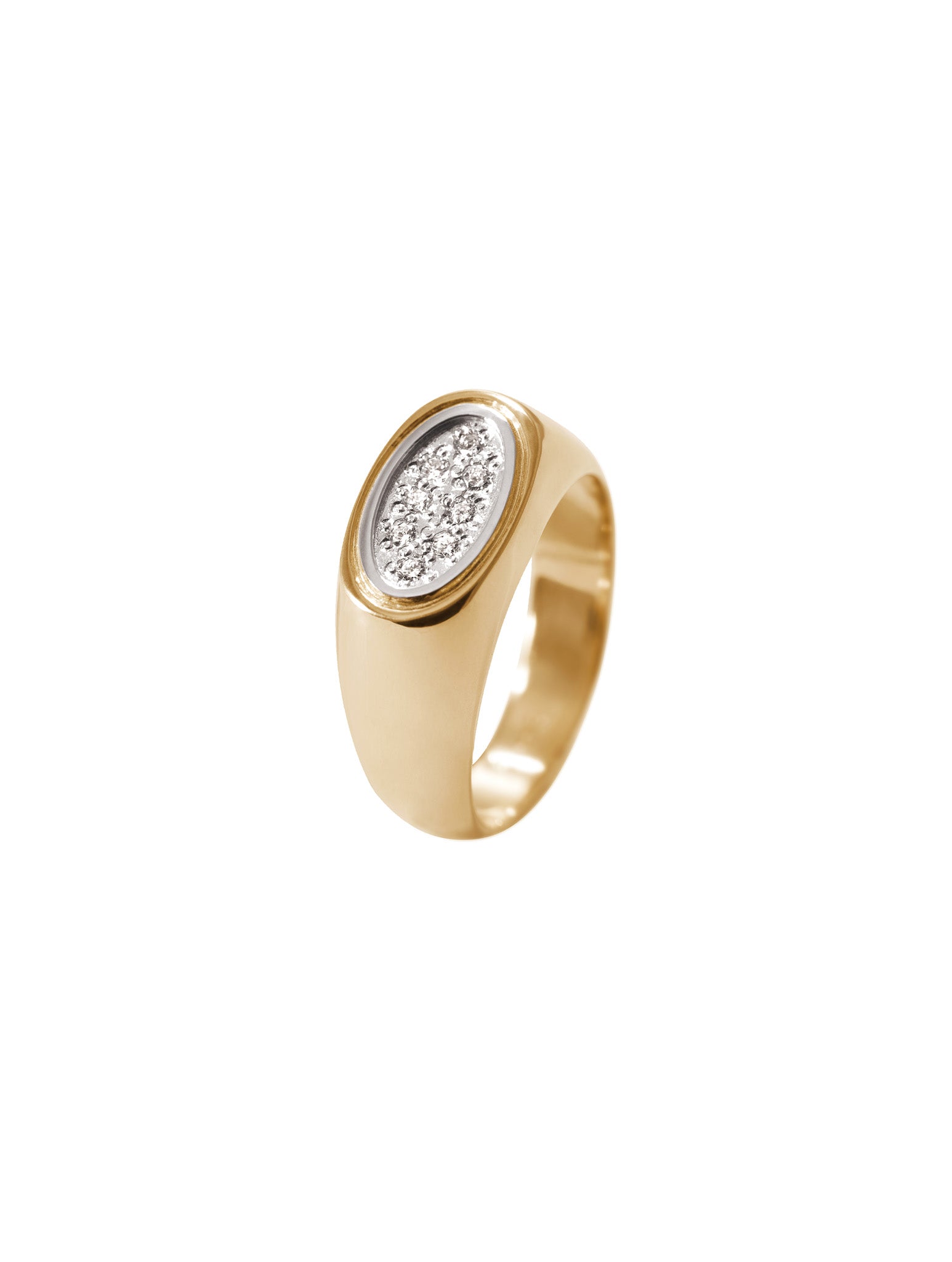 Diamond Frost Signet - sygnet inspirowany stylem art deco, 18