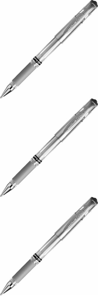 3x Długopis żelowy Uni Signo UM-153, 1mm, srebrny