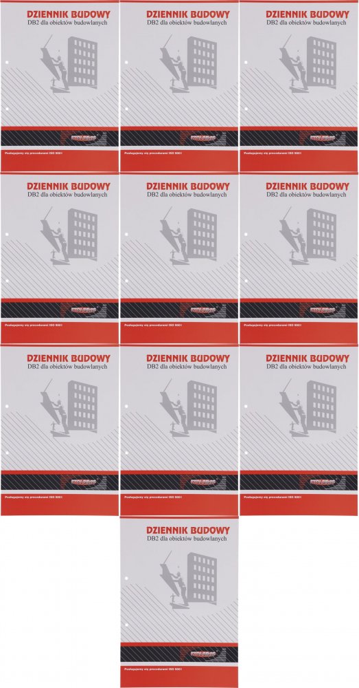 10x Druk akcydensowy Dziennik budowy DB2 dla obiektów budowlanych Stolgraf P12, A4, 54k