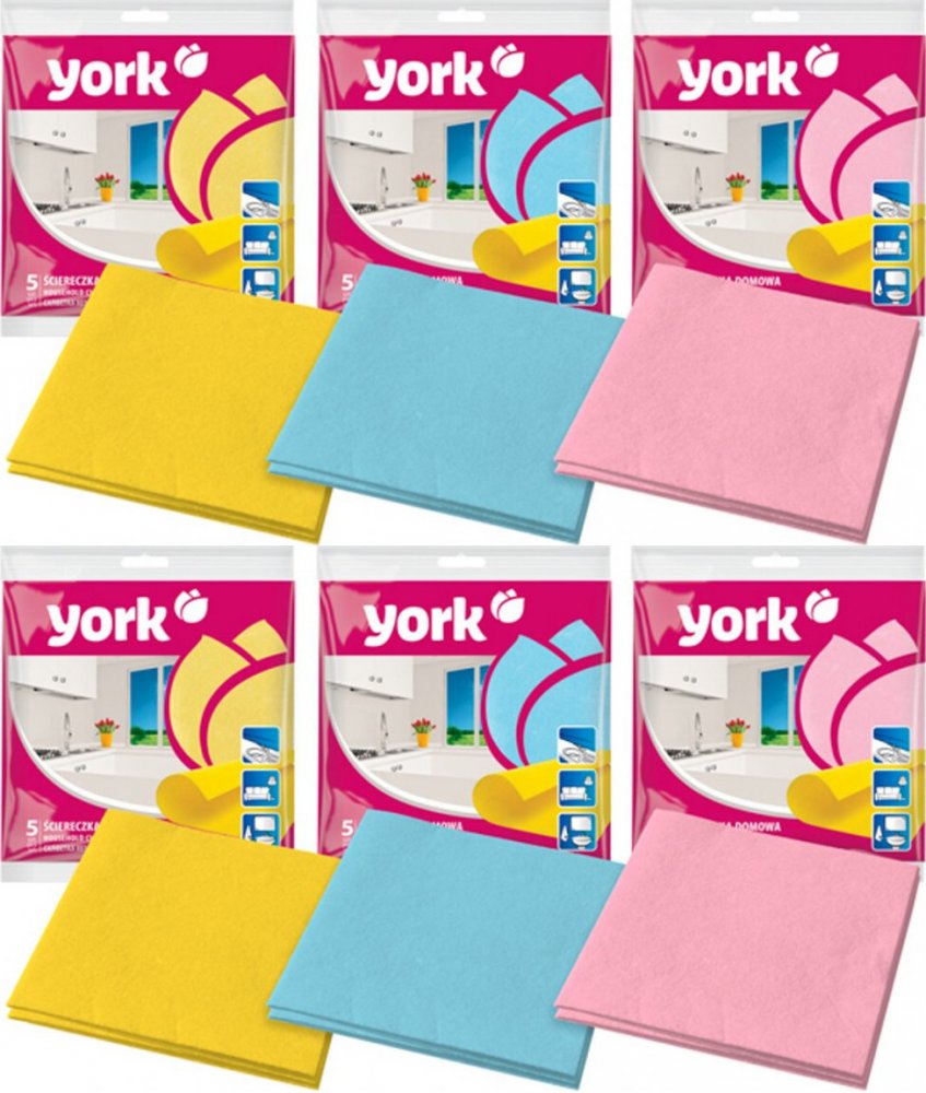 6x Ściereczka domowa York, 5 sztuk, mix kolorów