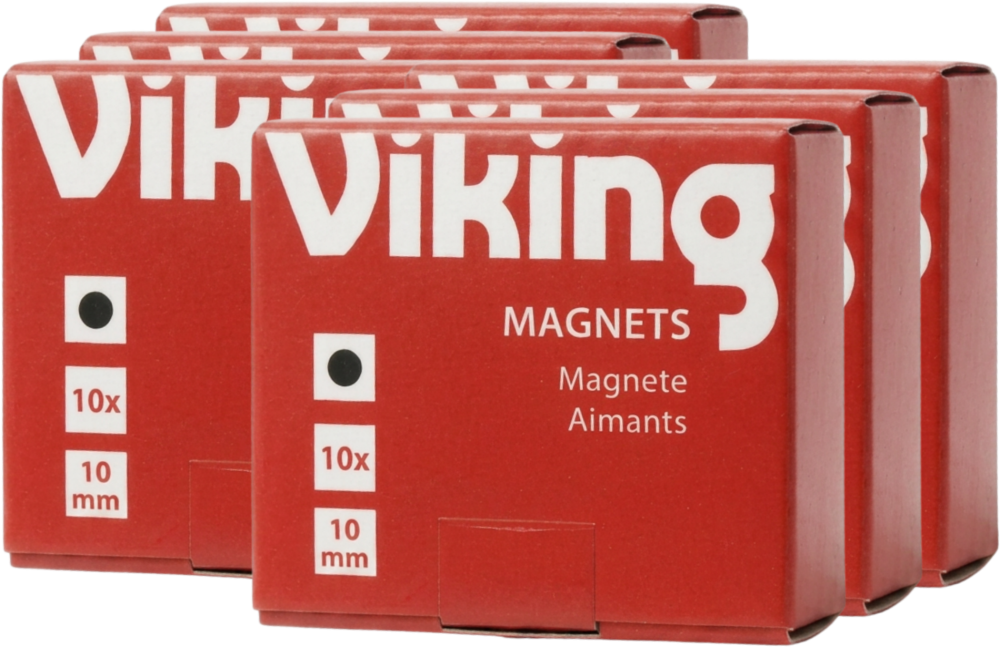 6x Magnesy Viking, 10mm, 10 sztuk, czarny