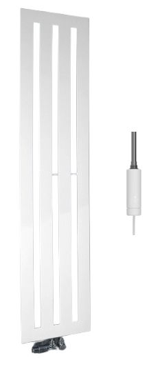 Zestaw Zehnder Metropolitan grzejnik łazienkowy dekoracyjny 150x28 cm biały z grzałką elektryczną IHC Control 300 W (MEV-150-030, ...