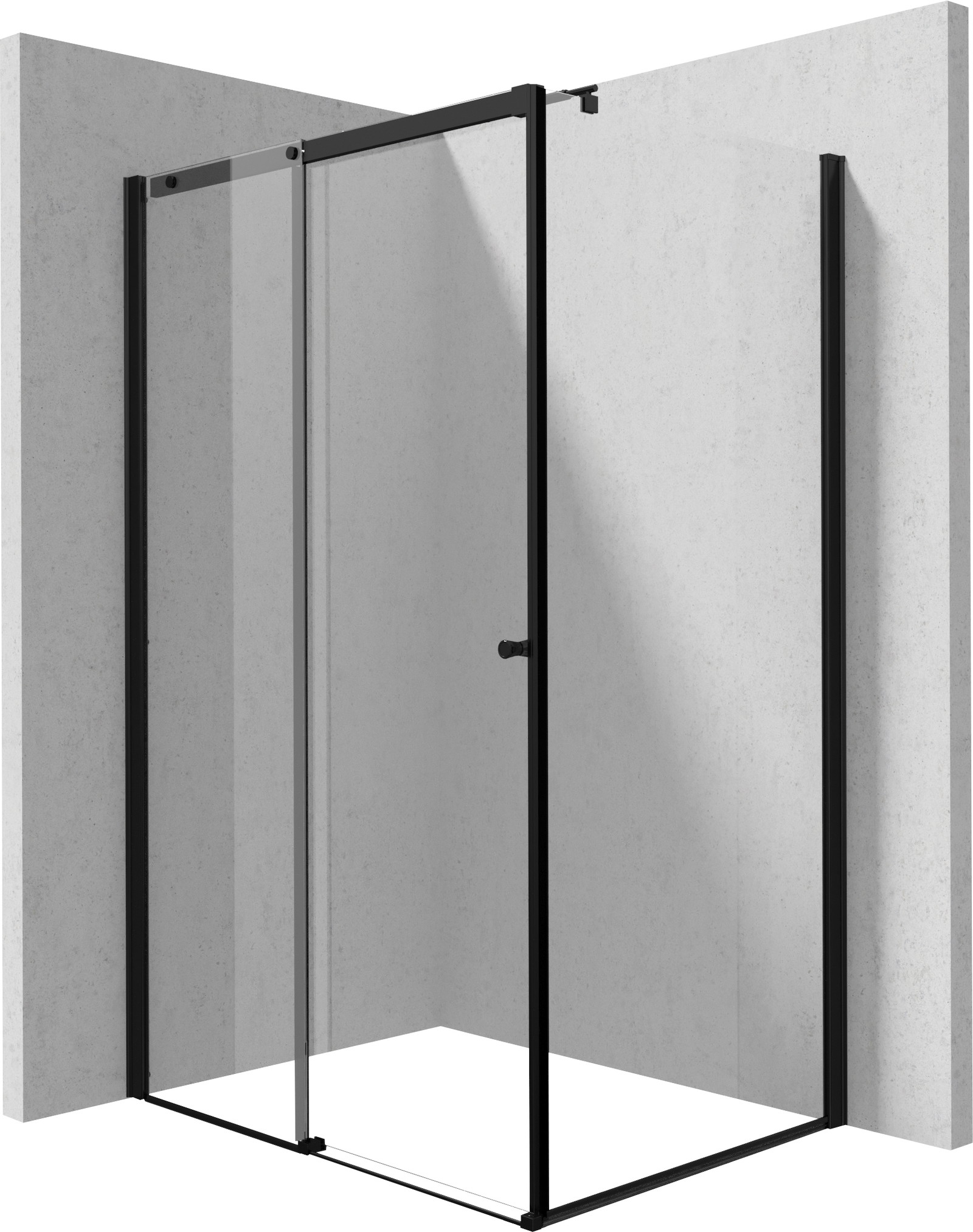 Deante Kerria Plus kabina prysznicowa 100x90 cm prostokątna czarny mat/szkło przezroczyste KKNNP10S09