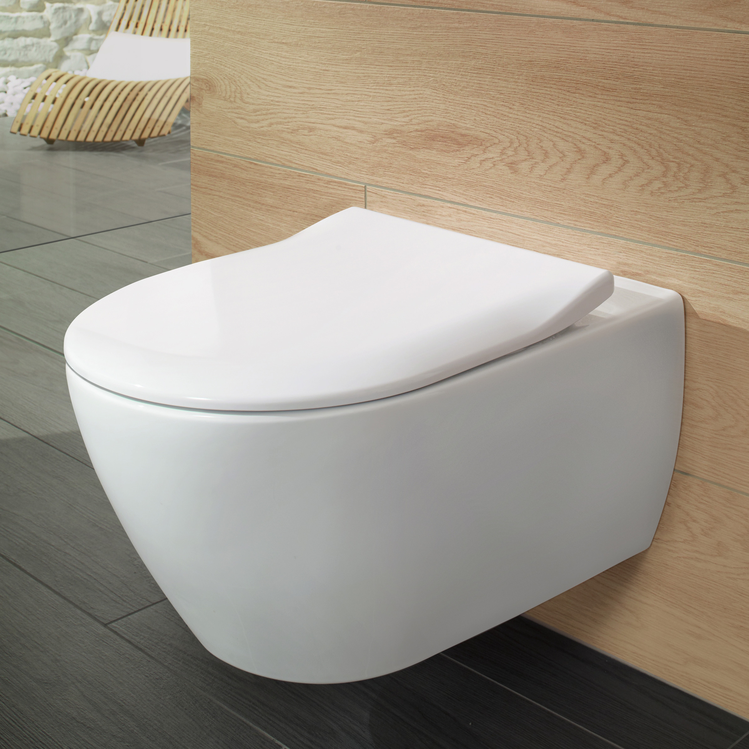 Villeroy & Boch Subway 2.0 Combi-Pack miska WC wisząca bez kołnierza CeramicPlus z deską wolnoopadającą Weiss Alpin 5614R2R1 - Wysyłka w 24h